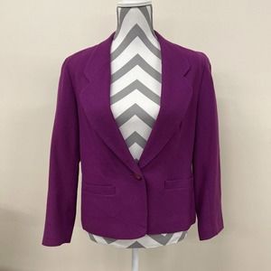Pendleton Purple Single-Button Lightweight 100% Wool Blazer Women’s Size 10 FS